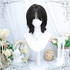 Black-brown/Brown Ouji Style Shoulder Length  Synthetic Wig