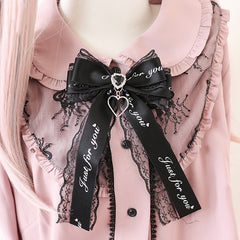 Rhinestone Lace Trim Jirai Kei Bow Hairclip/Brooch 5 Color Options