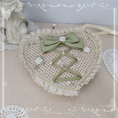 Roses Decorative Bow Handmade Heart Shaped Bag