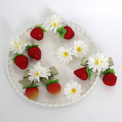 Strawberry Design Floral Hairclips 5 Options
