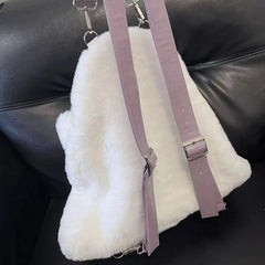 White Ghost Shaped Plush Backpack Large Size