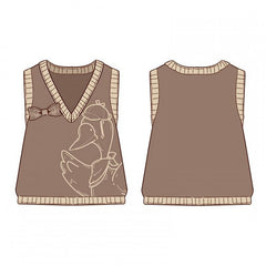 Detective Goose Embroidery Knitted Vest