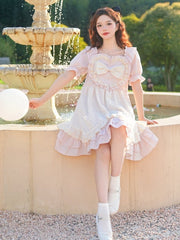 Pink Sweetheart Ruffle Trim Sweet Nightgown