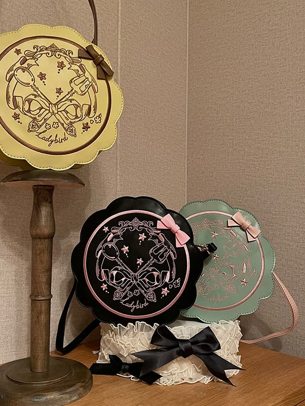 Zip Closure Afternoon Tea Shoulder Bag