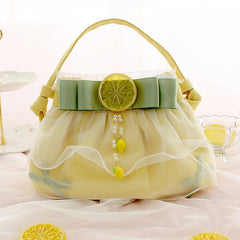 Yellow Lemon Decoration Bowknot Details Hand Bag/Crossbody Bag