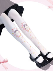 Kitty Print Lolita Tights