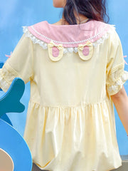 Yellow Sailor Collar Sweet Nightgown