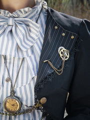 Steampunk Gear with Chain Brooch
