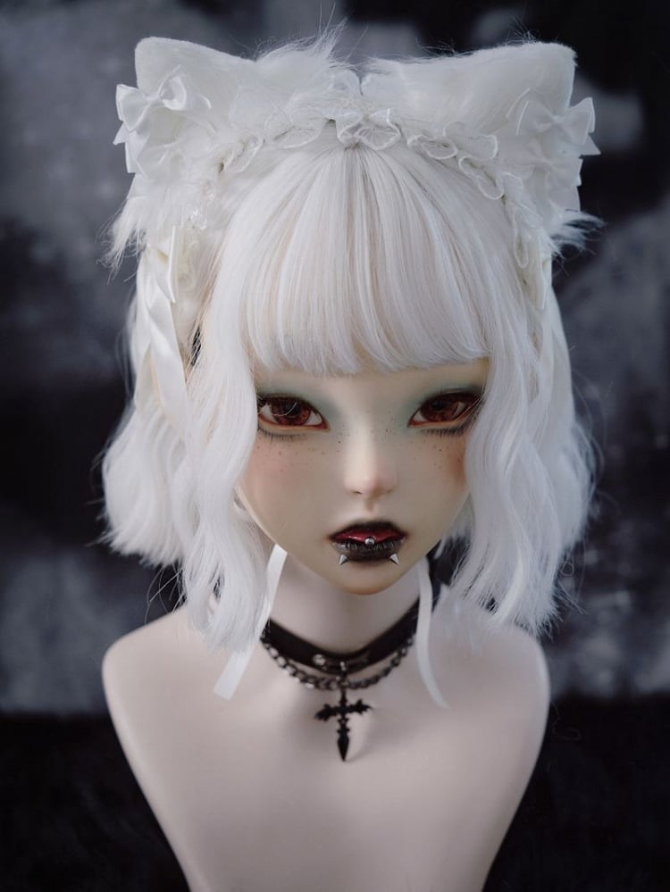White Cat Ears Design Bowknots Hairband