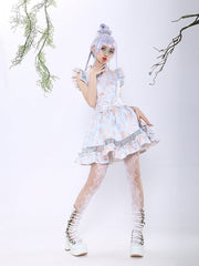 Hallucinogenic Flutter Sleeves Jacquard Top