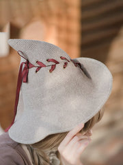 Khaki Halloween Lace-up Knitting Witch Hat