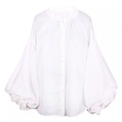 White Ballon Sleeves Vintage Blouse
