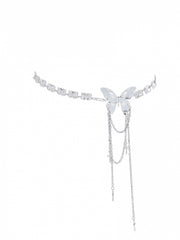 Metal Butterflies Waist Chain Four Small Cross Charms