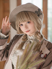 Khaki Halloween Lace-up Knitting Witch Hat