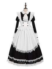 White Lace Trims Maid Lolita Apron